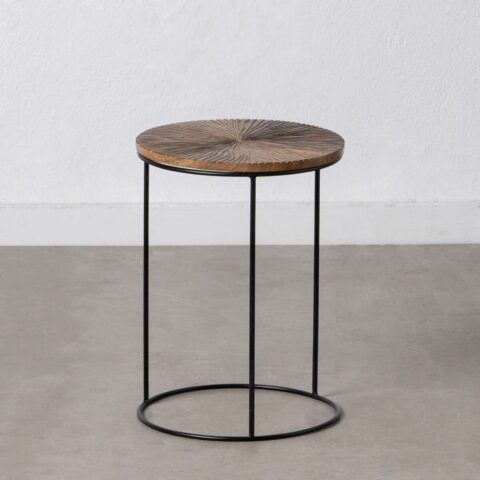 Βοηθητικό Τραπέζι Φυσικό Μαύρο Μέταλλο Ξύλο 30 x 30 x 42 cm