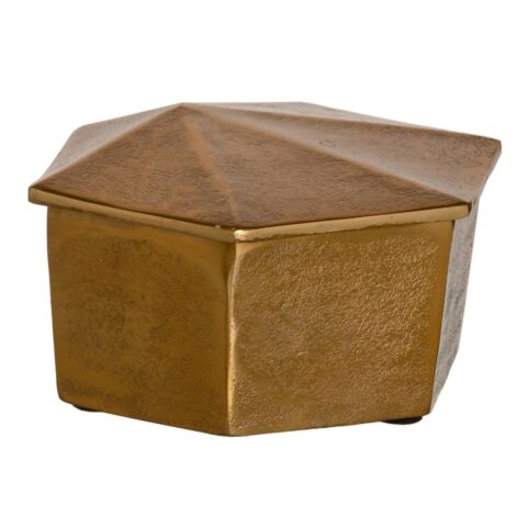 Κουτί Πολλαπλών Χρήσεων Χρυσό Αλουμίνιο 19 x 19 x 10 cm
