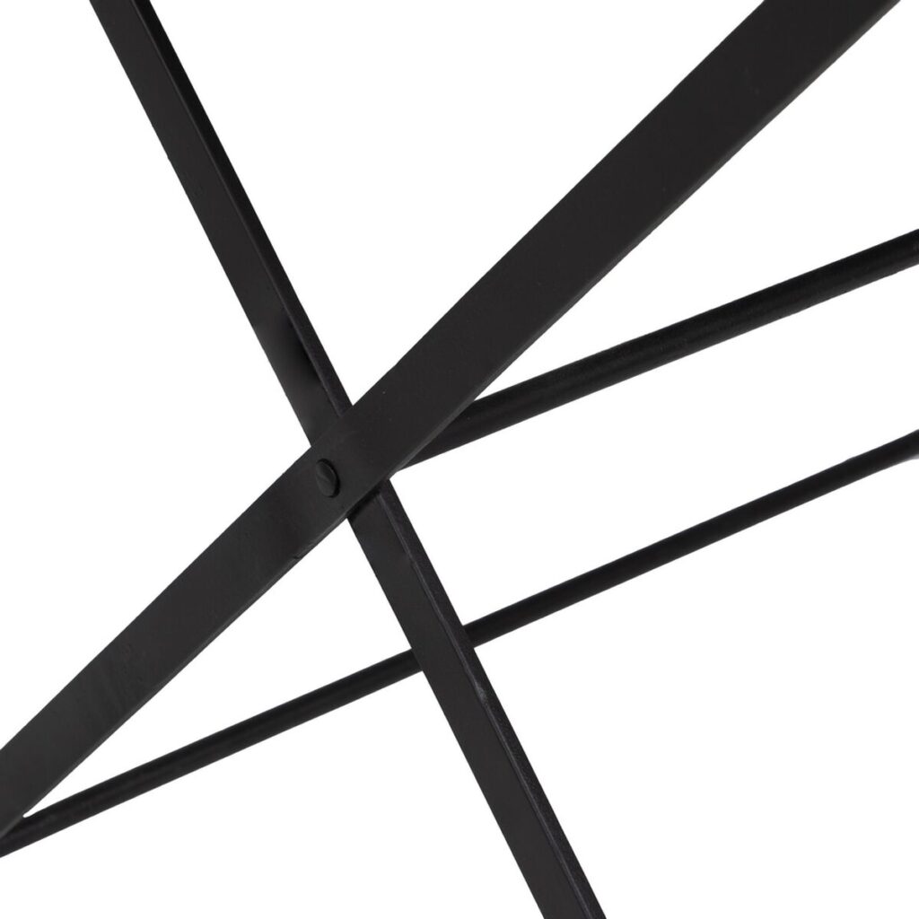 Βοηθητικό Τραπέζι 70 x 70 x 76 cm Φυσικό Μαύρο Ξύλο Σίδερο