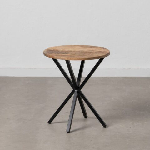 Βοηθητικό Τραπέζι Μαύρο Φυσικό Ξύλο Μέταλλο Σίδερο ξύλο και μέταλλο Ξύλο από Μάνγκο 43 x 43 x 49 cm