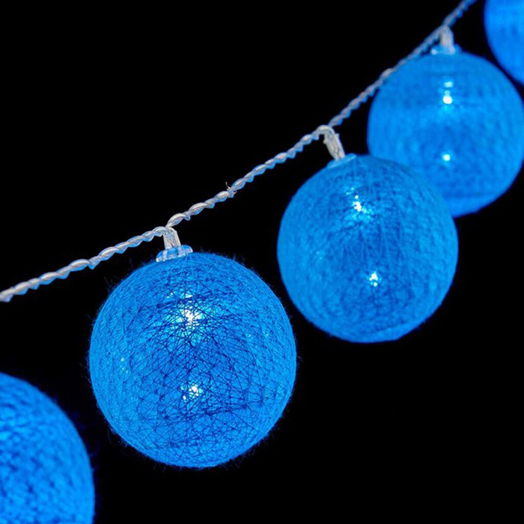 Γιρλάντα με Μπαλάκια LED Ø 6 cm Μπλε (2 m)