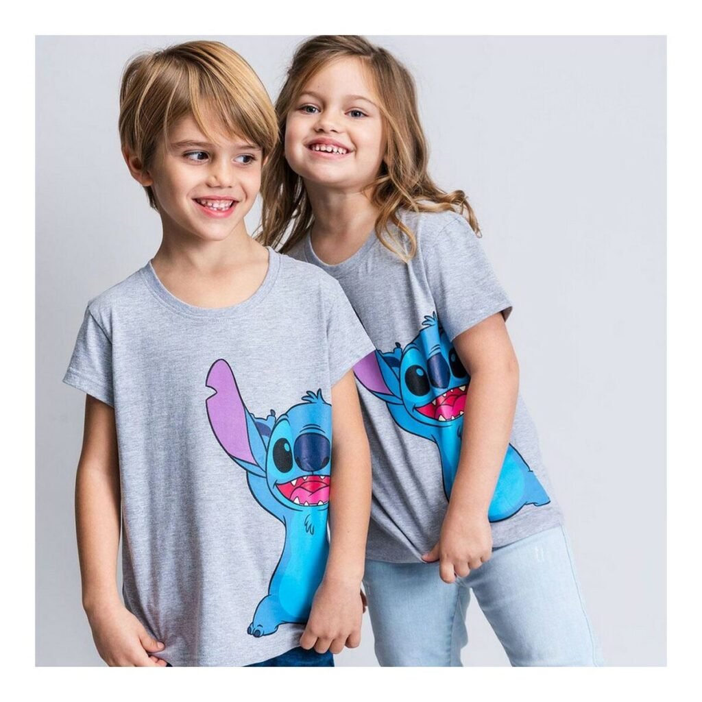 Παιδικό Μπλούζα με Κοντό Μανίκι Stitch Γκρι