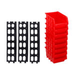 Σετ Κουτιών Αποθήκευσης με Δυνατότητα Τοποθέτησης σε Στοίβα Kinzo Κόκκινο 12 x 10 cm πολυπροπυλένιο (8 Μονάδες)