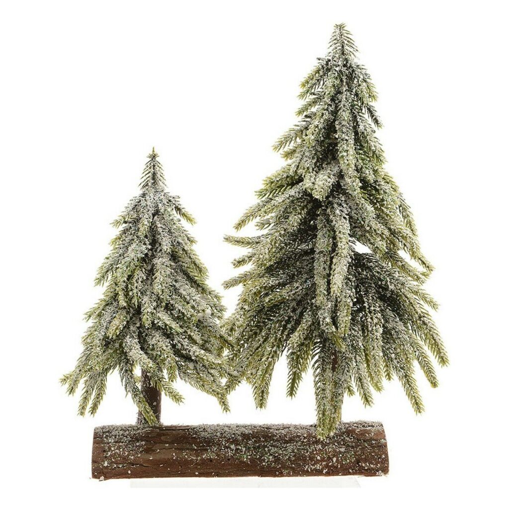 Χριστουγεννιάτικο δέντρο Διπλή Χιονισμένο Ξύλινη βάση (28 x 16 x 28 cm)