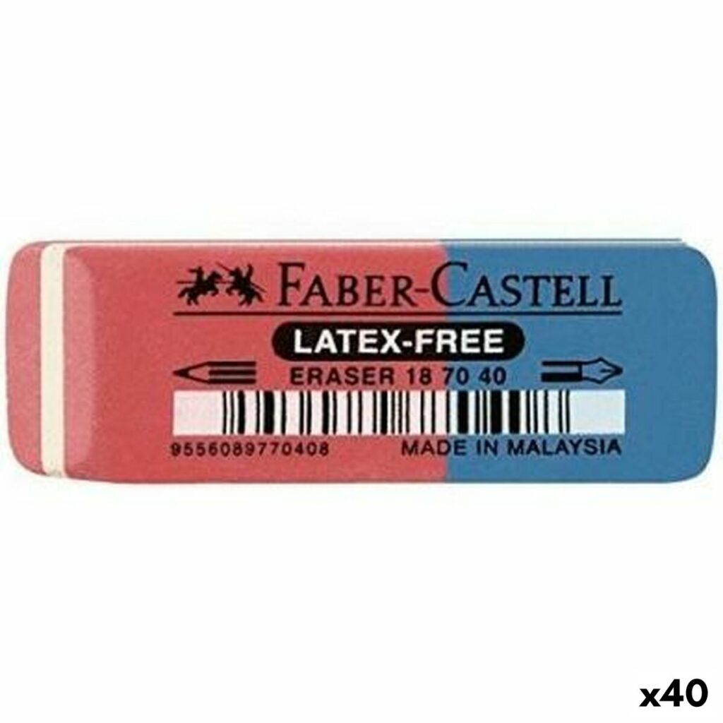 Γόμα Faber-Castell Μπλε Κόκκινο (40 Μονάδες)