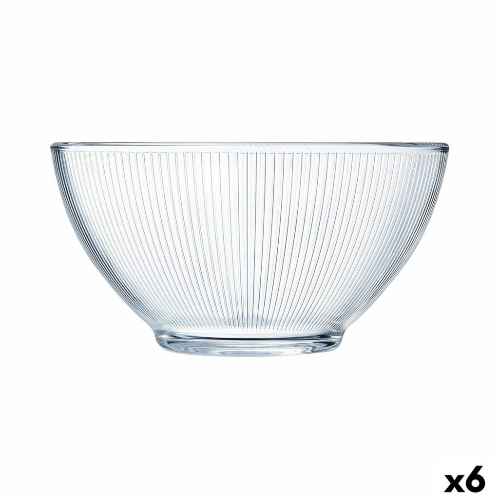 Ρηχό μπολ Luminarc Stripy Πρωινό Διαφανές Γυαλί (500 ml) (x6)