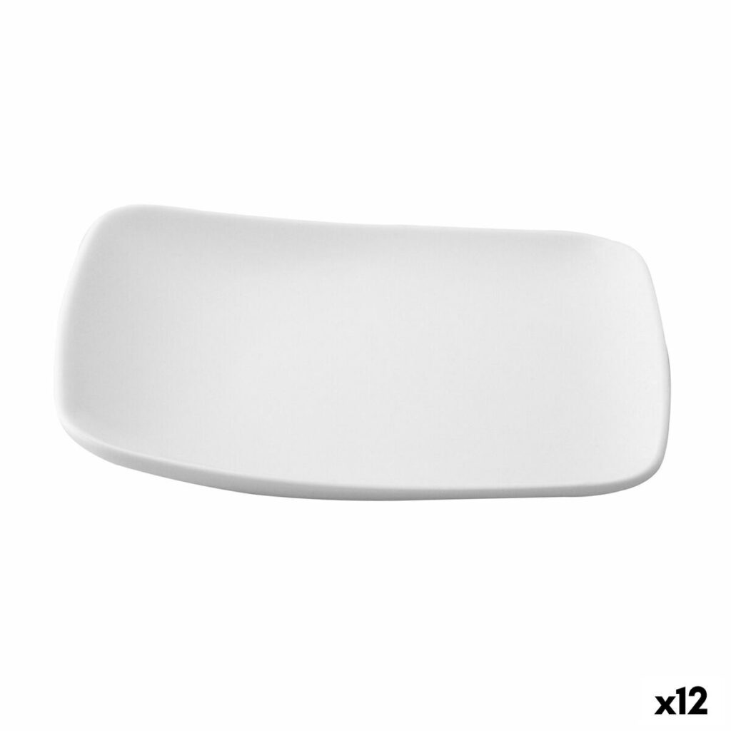 Πιάτο για Επιδόρπιο Ariane Vita Τετράγωνο Κεραμικά Λευκό (20 x 17 cm) (12 Μονάδες)