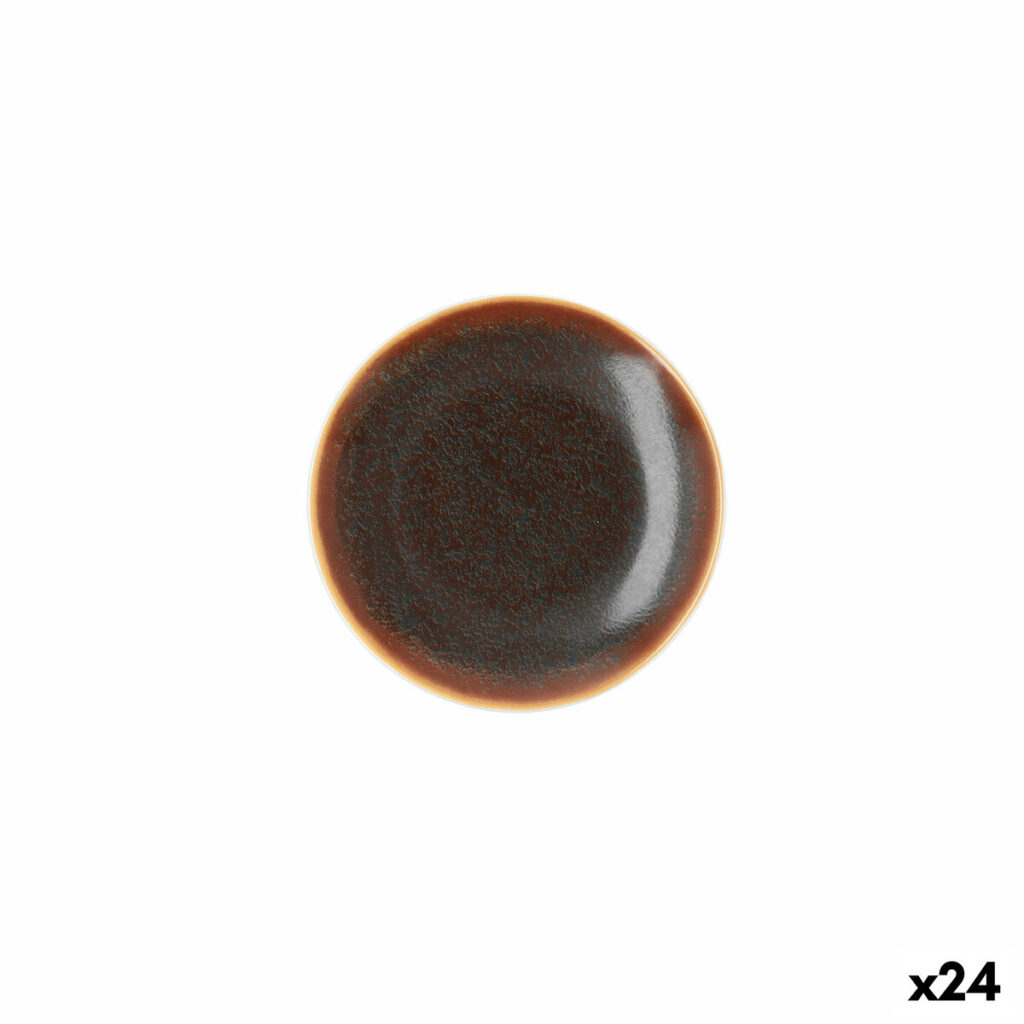 Flatplater Ariane Decor Κεραμικά Καφέ (Ø 15 cm) (24 Μονάδες)