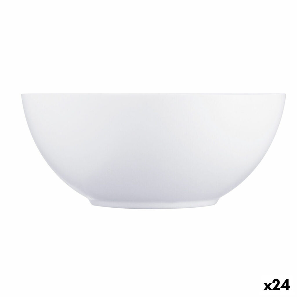 Ρηχό μπολ Luminarc Diwali Λευκό Γυαλί (Ø 18 cm) (24 Μονάδες)