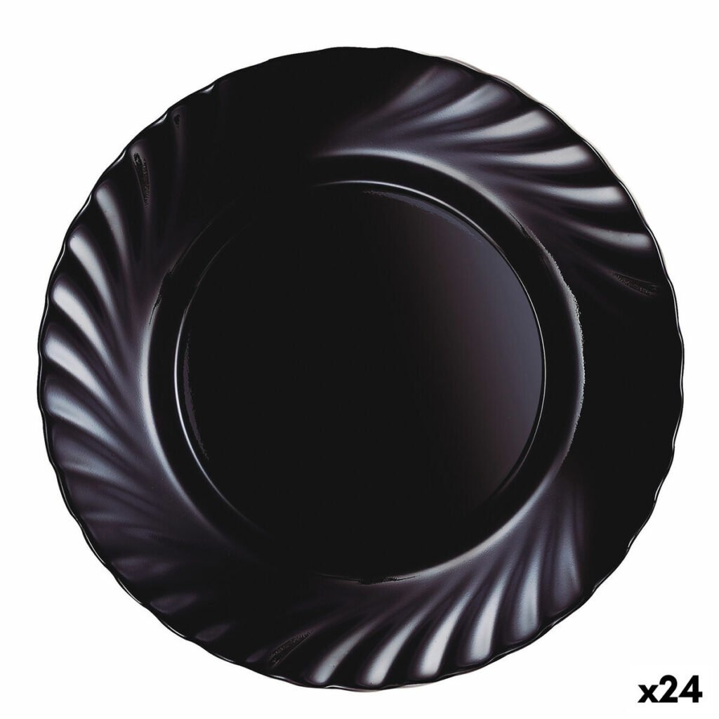 Flatplater Luminarc Trianon Μαύρο Γυαλί (Ø 24