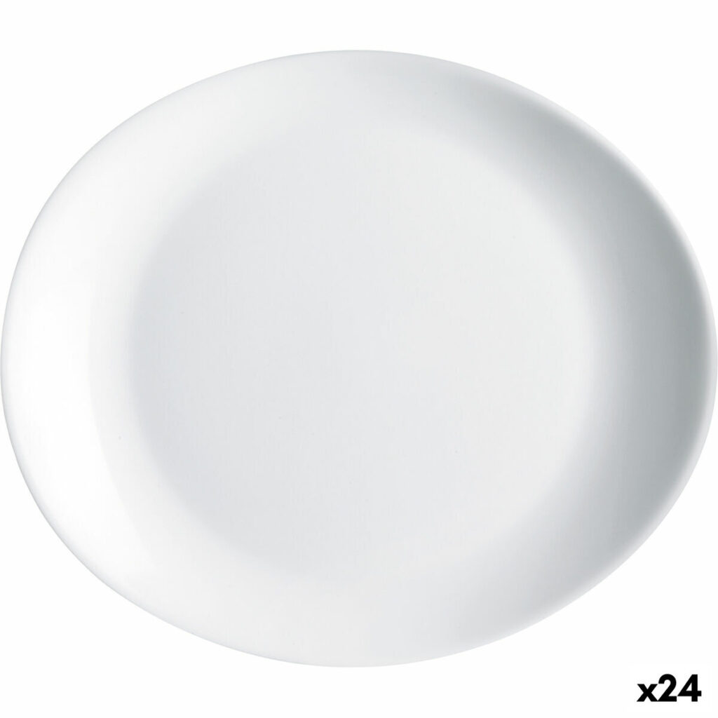 Επίπεδο πιάτο Luminarc Friends Time Κρέας Λευκό Γυαλί 30 x 26 cm (24 Μονάδες)