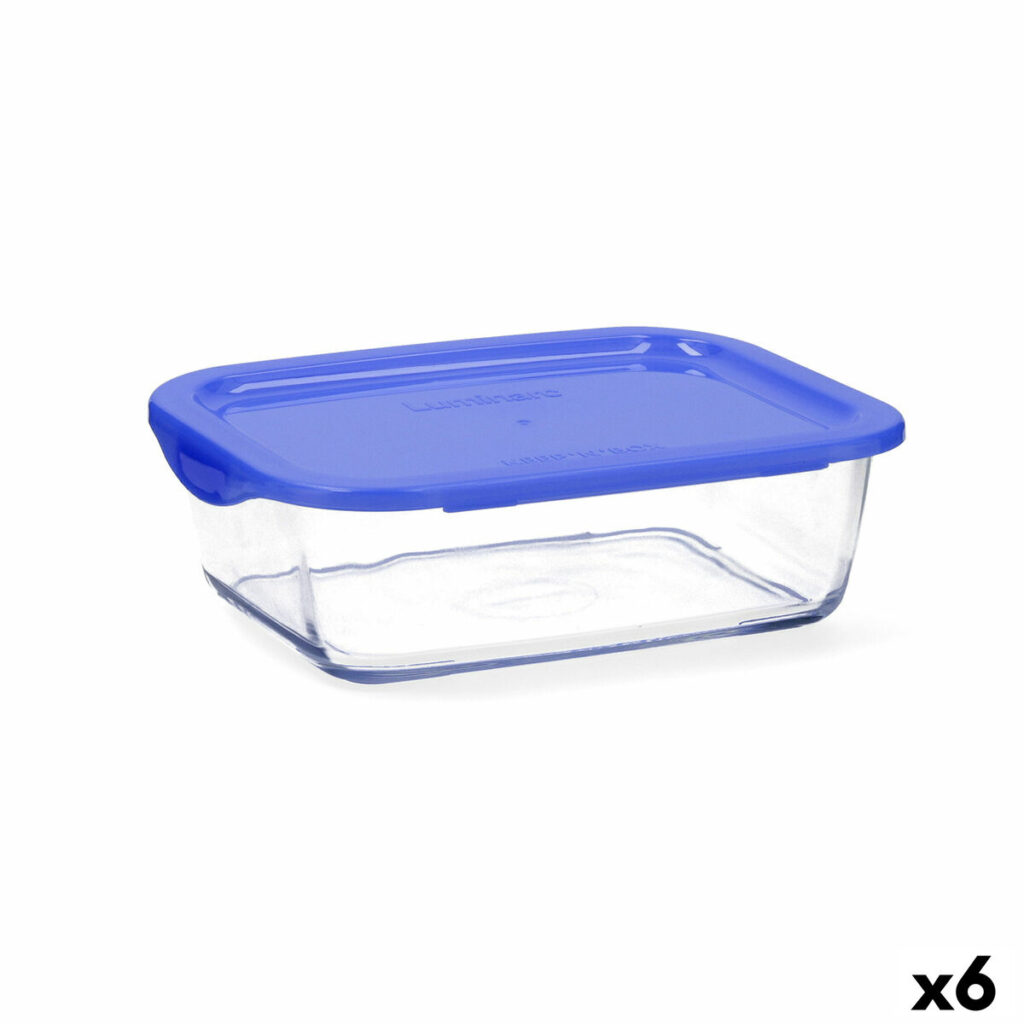 Ερμητικό Κουτί Γεύματος Luminarc Keep'n Μπλε Γυαλί (x6) (1