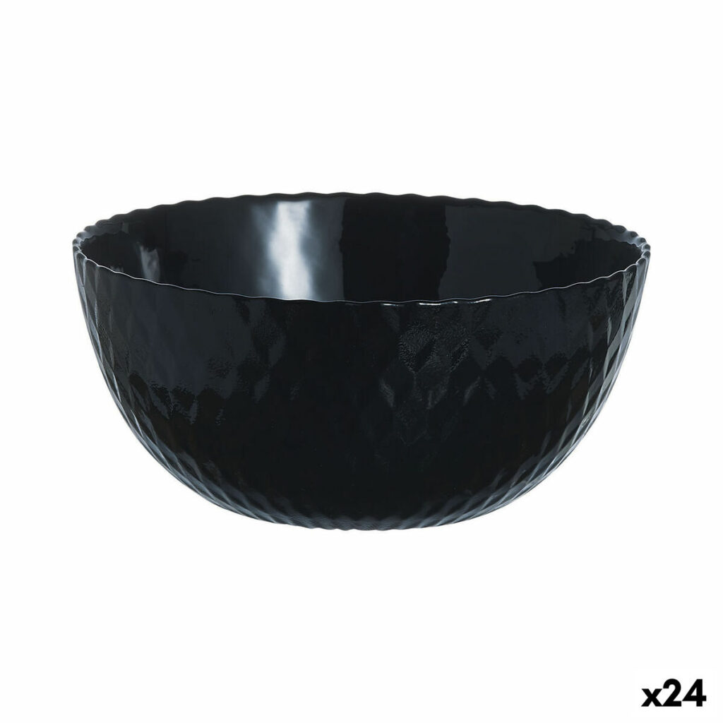 Ρηχό μπολ Luminarc Pampille Μαύρο Γυαλί (13 cm) (24 Μονάδες)