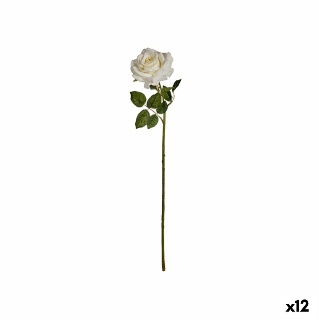 Διακοσμητικό Λουλούδι Λευκό χαρτί Πλαστική ύλη (12 Μονάδες)