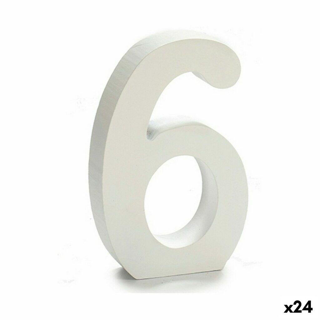 Αριθμοί 6 Ξύλο Λευκό (2 x 16 x 14