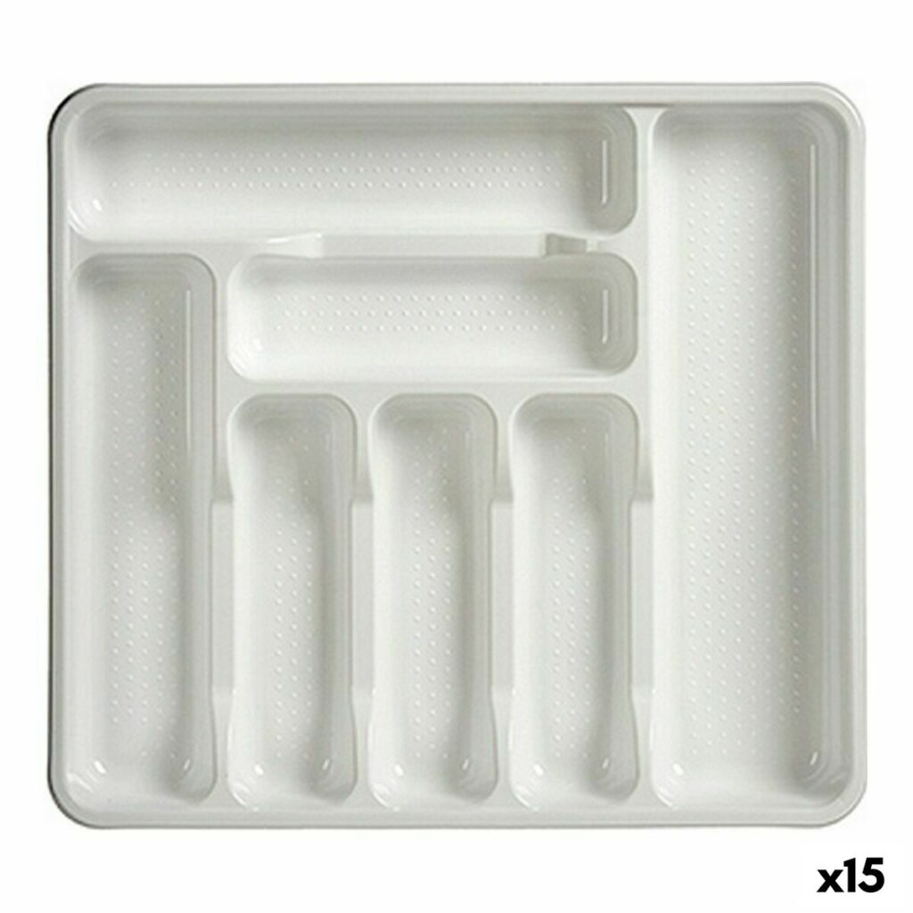 Οργανωτής Μαχαιροπήρουνων Λευκό Πλαστική ύλη (39 x 4