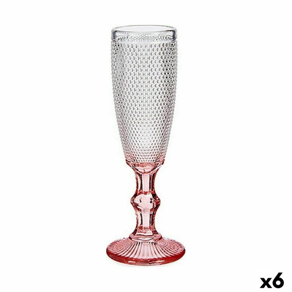Ποτήρι για σαμπάνια Ροζ Διαφανές Γυαλί x6 (180 ml)