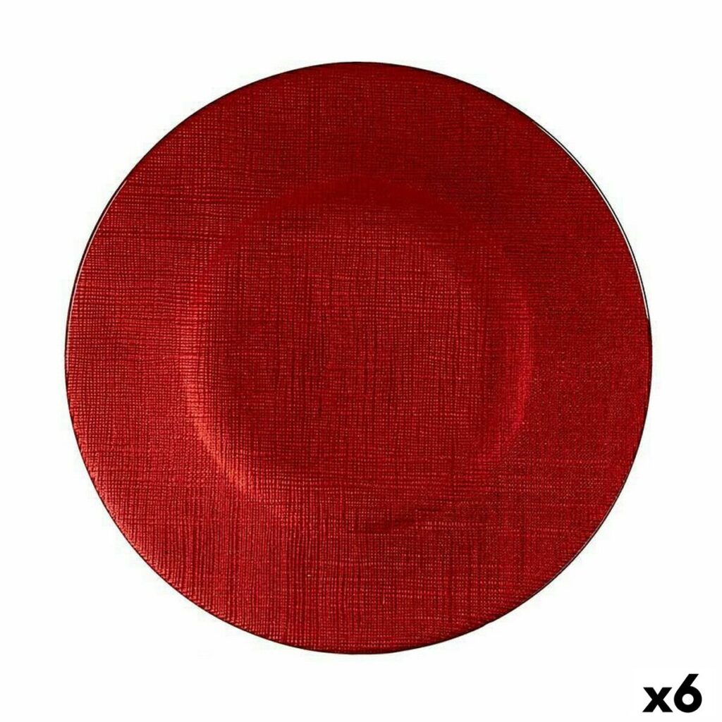 Flatplater Κόκκινο Γυαλί x6 (21 x 2 x 21 cm)