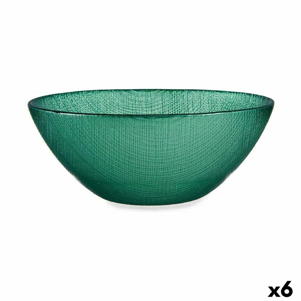 Ρηχό μπολ Ø 15 cm Πράσινο Γυαλί (x6)