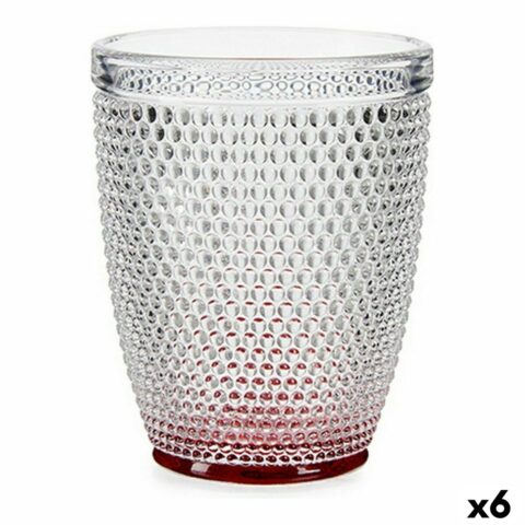 Ποτήρι Κόκκινο Πόντοι Διαφανές Γυαλί 300 ml (x6)