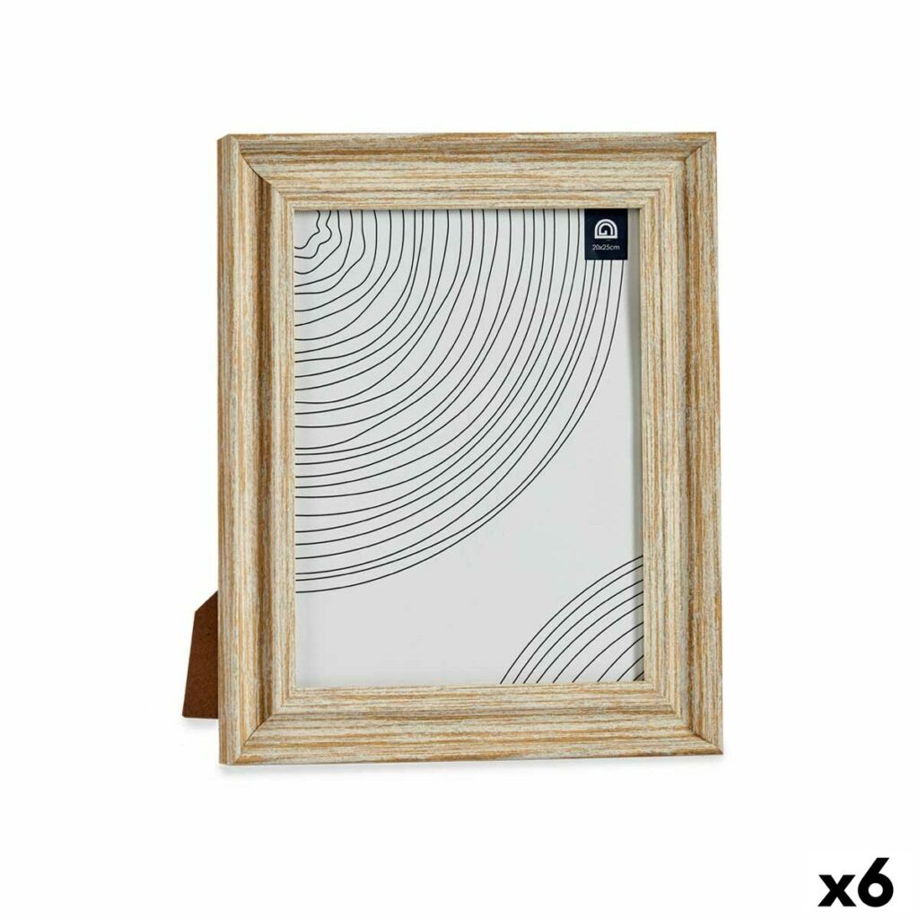 Κορνίζα Κρυστάλλινο Χρυσό Ξύλο Καφέ Πλαστική ύλη (26 x 2 x 31 cm) (x6)