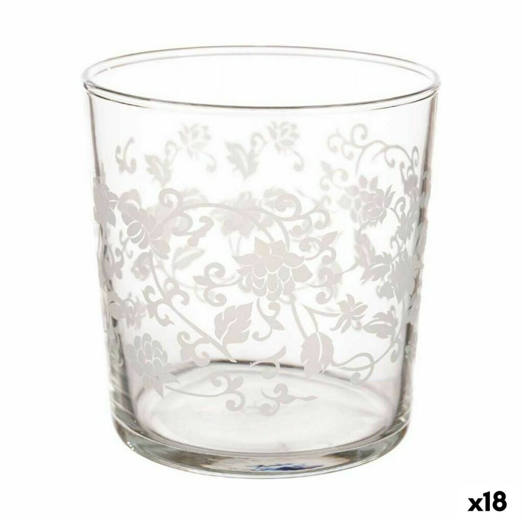 Ποτήρι Mπύρας Φύλλο φυτού Διαφανές Λευκό Γυαλί (380 ml) (x18)