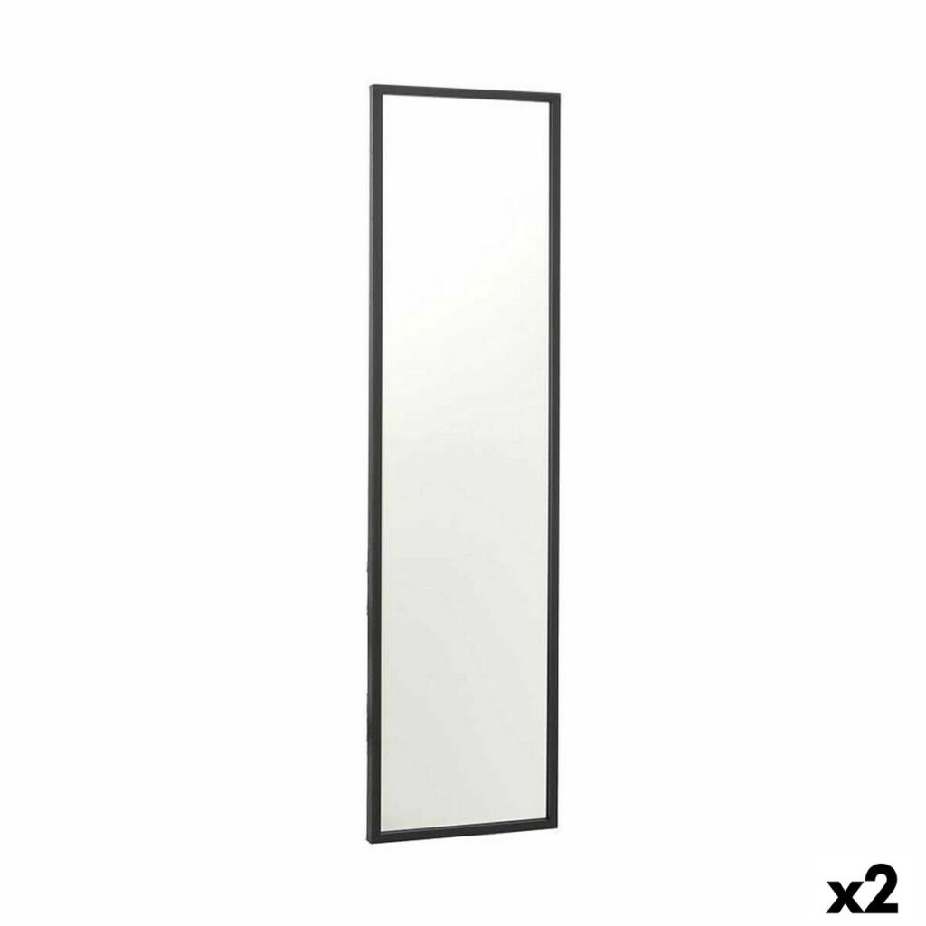 Τοίχο καθρέφτη 30 x 120 cm Μαύρο Ξύλο MDF (x2)