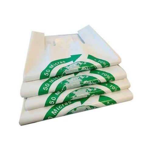 Τσάντα για ψώνια Λευκό Βιοδιασπάσιμο 50 x 60 cm