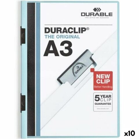 Χαρτοφυλάκιο Φάκελος Durable Duraclip 60 Μπλε Διαφανές A3 (x10)