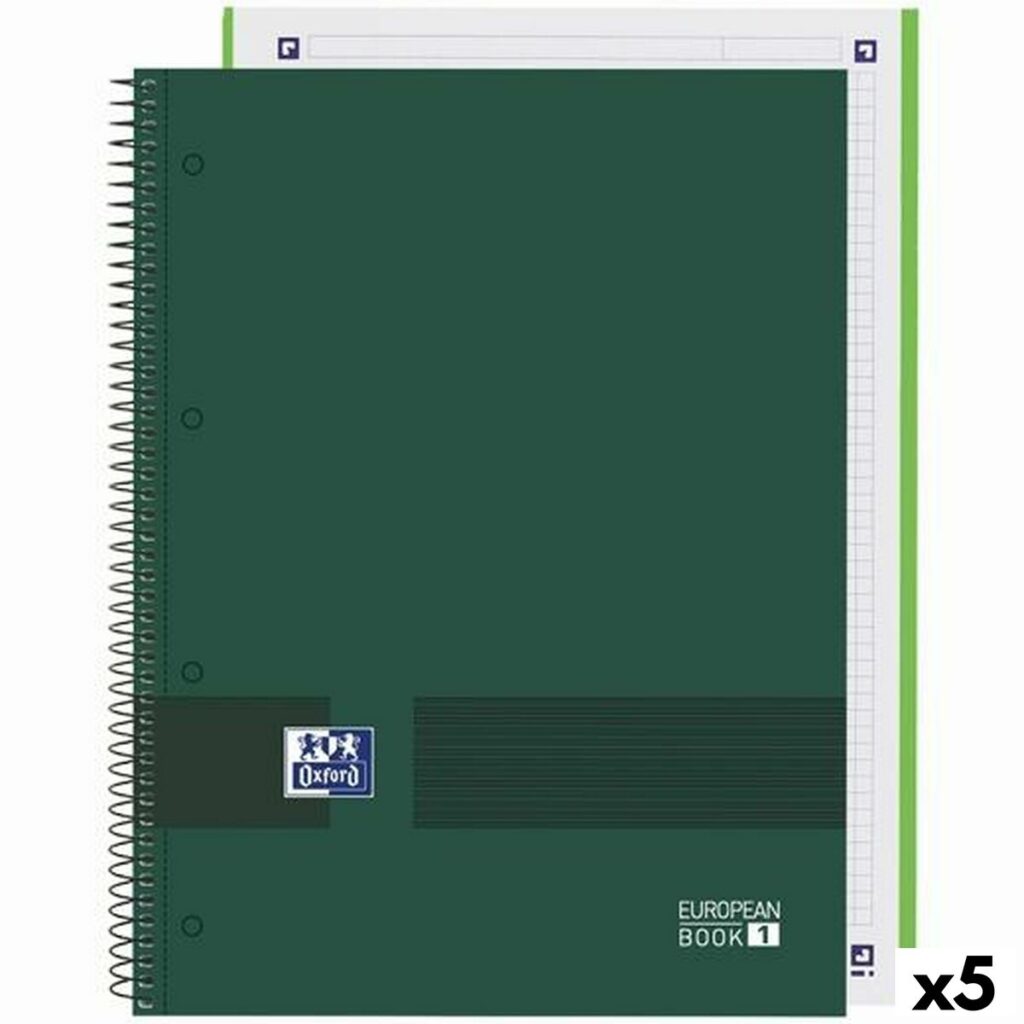 Φορητό υπολογιστή Oxford European Book Write&Erase Στρατιωτικό πράσινο A4 80 Φύλλα 5 Μονάδες
