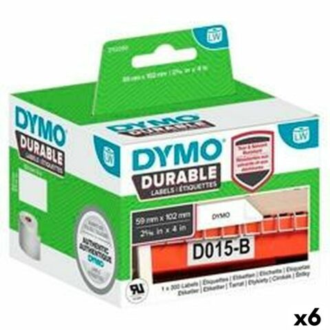 Ετικέτες για Εκτυπωτή Dymo Durable Λευκό 102 x 59 mm Μαύρο (x6)