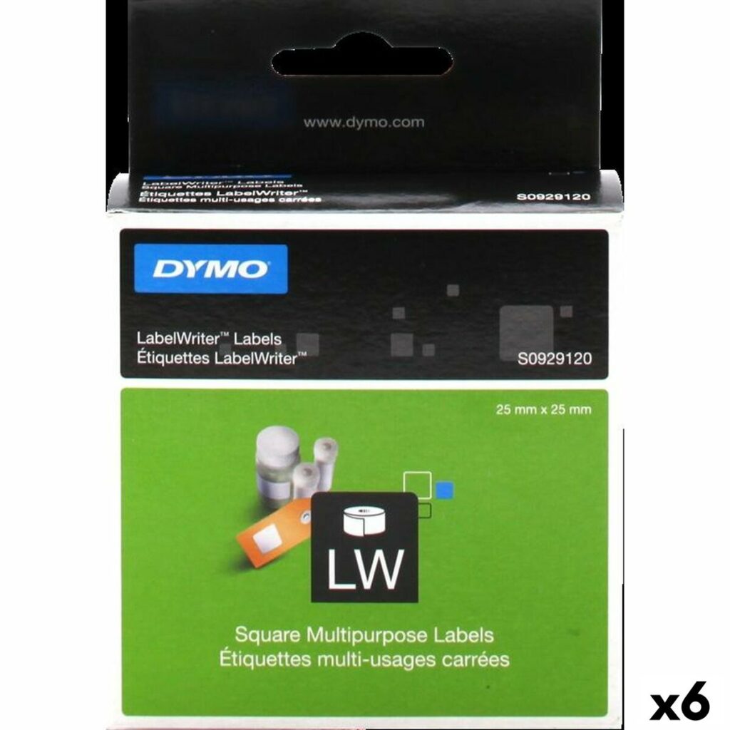 Κύλινδρος ταινιών Dymo LabelWriter 25 x 25 mm Λευκό Ετικέτες (x6)