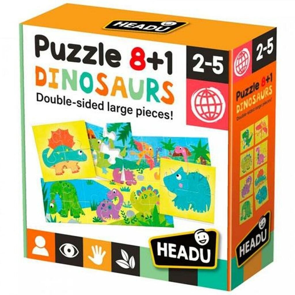 Παιχνίδι Προσχολική Εκπαίδευση HEADU Puzzle 8+1 Dinosaurios (4 Μονάδες)