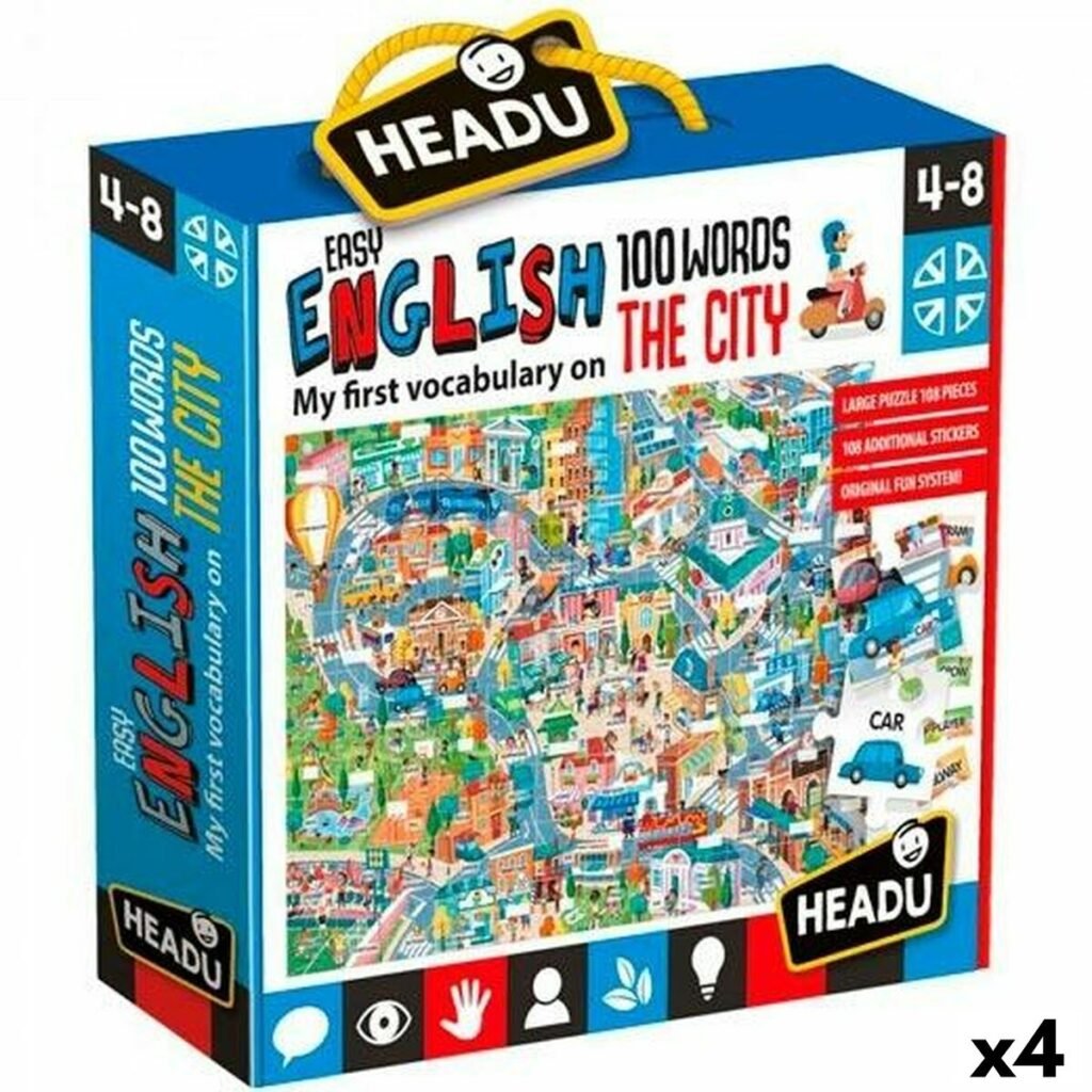 Παιχνίδι Προσχολική Εκπαίδευση HEADU Easy English 100 words The City (4 Μονάδες)