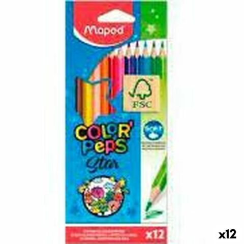 Χρωματιστά μολύβια Maped Color' Peps Star Πολύχρωμο 12 Τεμάχια (12 Μονάδες)