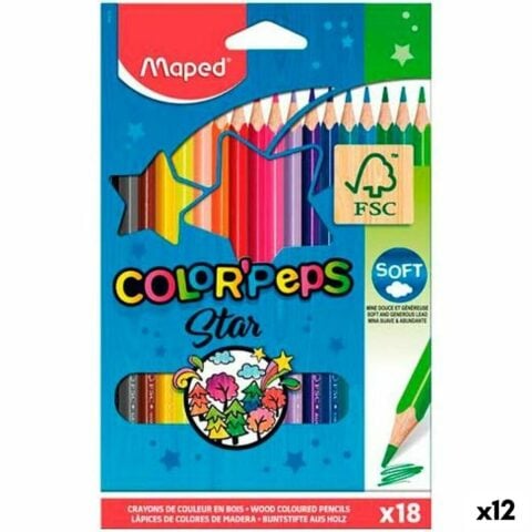 Χρωματιστά μολύβια Maped Color' Peps Star Πολύχρωμο 18 Τεμάχια (12 Μονάδες)