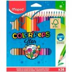 Χρωματιστά μολύβια Maped Color' Peps Star Πολύχρωμο 24 Τεμάχια (12 Μονάδες)