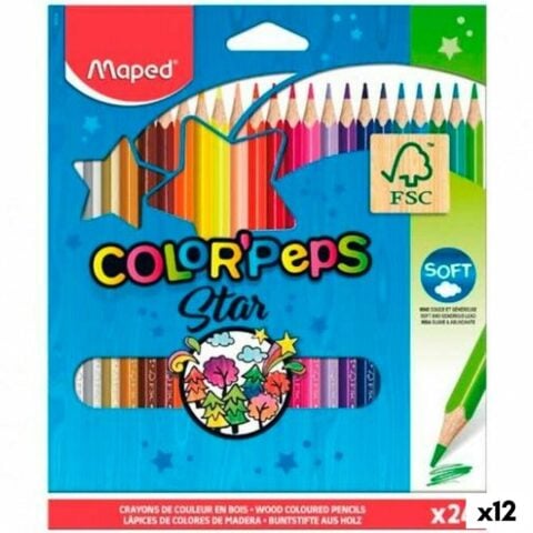 Χρωματιστά μολύβια Maped Color' Peps Star Πολύχρωμο 24 Τεμάχια (12 Μονάδες)