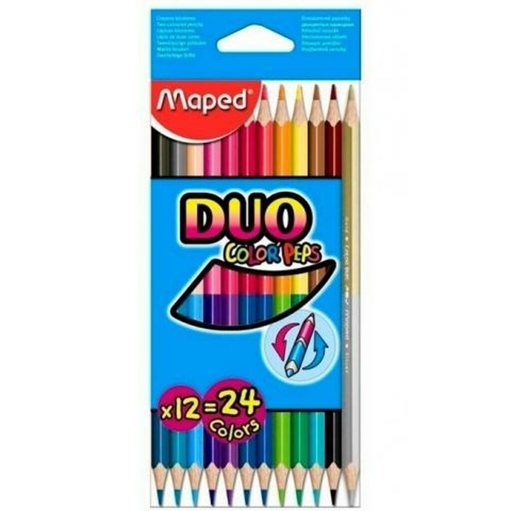 Χρωματιστά μολύβια Maped Duo Color' Peps Πολύχρωμο 12 Τεμάχια Διπλό άκρο (12 Μονάδες)