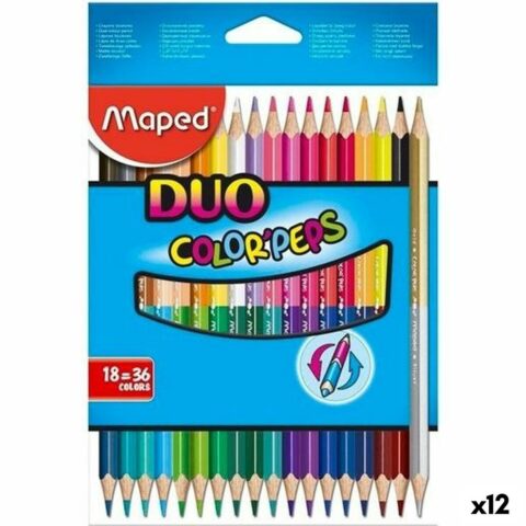 Χρωματιστά μολύβια Maped Duo Color' Peps	 Πολύχρωμο 18 Τεμάχια Διπλό άκρο (12 Μονάδες)