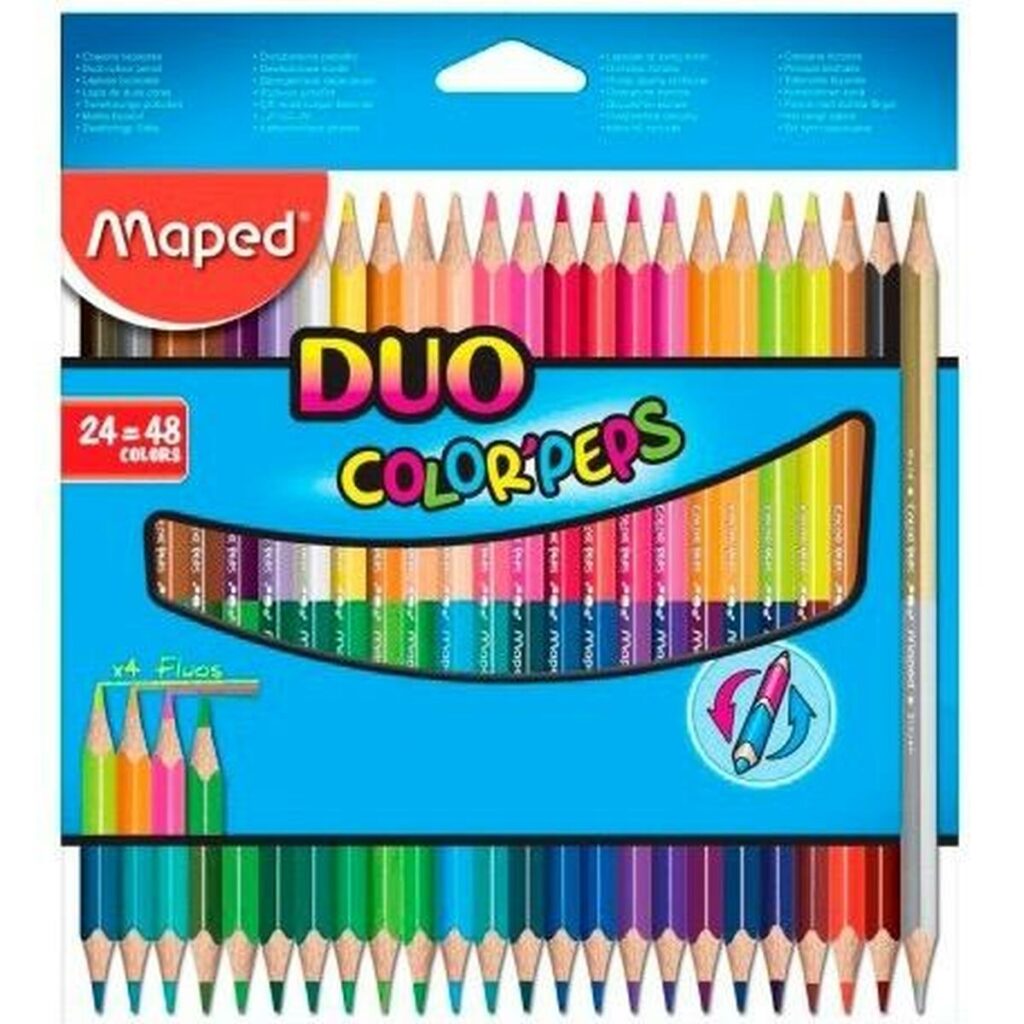 Χρωματιστά μολύβια Maped Duo Color' Peps	 Πολύχρωμο 24 Τεμάχια Διπλό άκρο (12 Μονάδες)