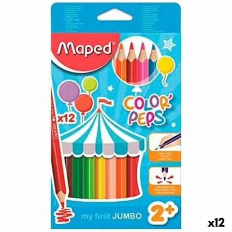 Χρωματιστά μολύβια Maped Jumbo Color' Peps Πολύχρωμο 12 Τεμάχια (12 Μονάδες)