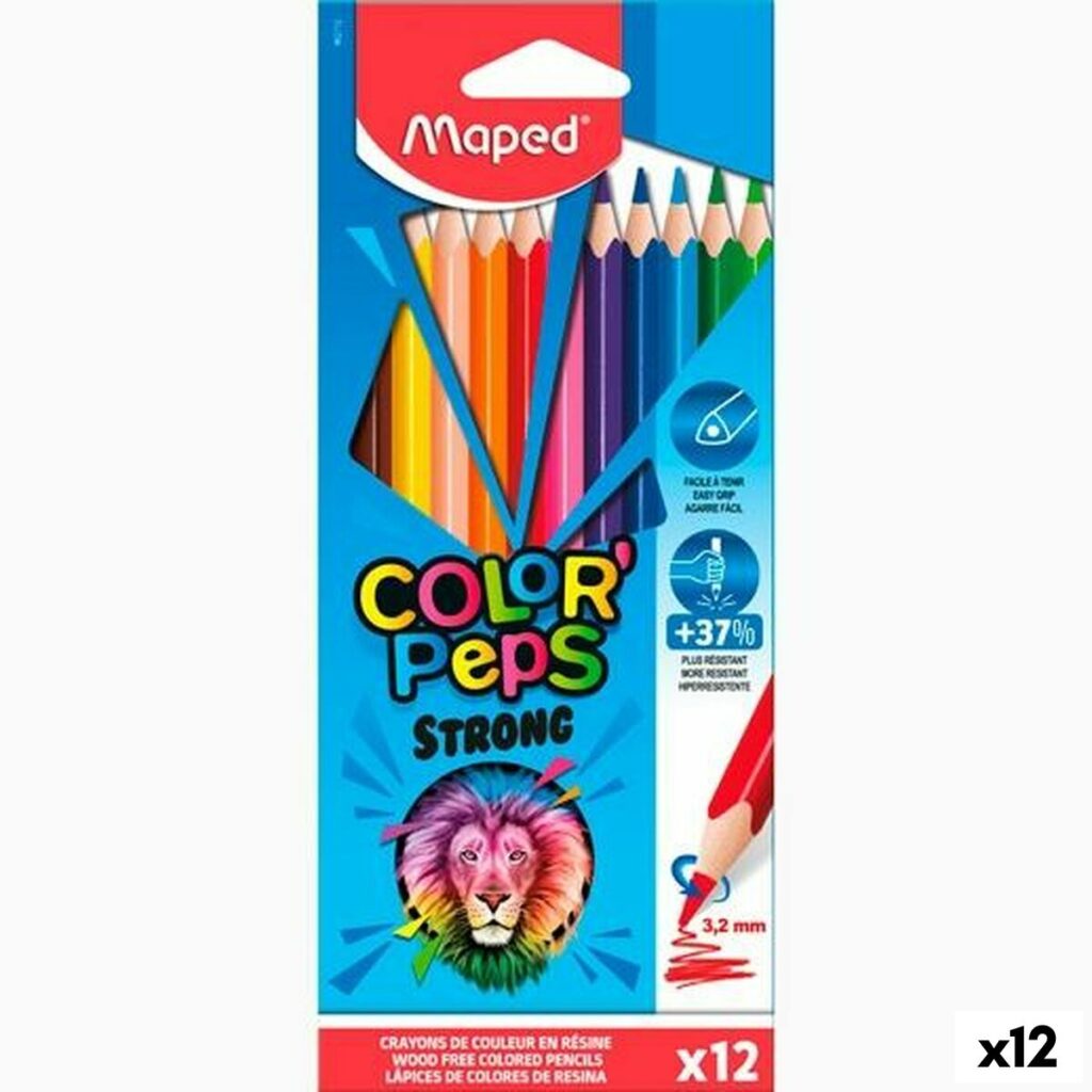 Χρωματιστά μολύβια Maped Color' Peps Strong Πολύχρωμο 12 Τεμάχια (12 Μονάδες)