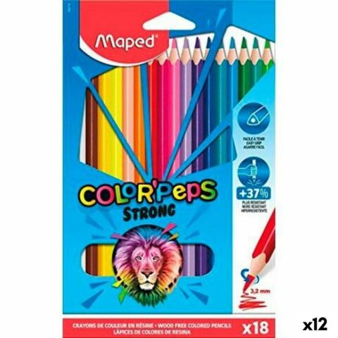 Χρωματιστά μολύβια Maped Color' Peps Strong Πολύχρωμο 18 Τεμάχια (12 Μονάδες)