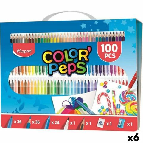 Χρωματιστά μολύβια Maped Πολύχρωμο 100 Τεμάχια (x6)