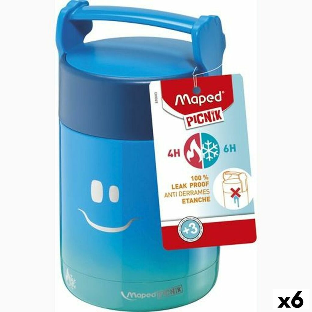 Στρογγυλό άπερ με Καπάκι Maped Μπλε Ανοξείδωτο ατσάλι 350 ml (x6)