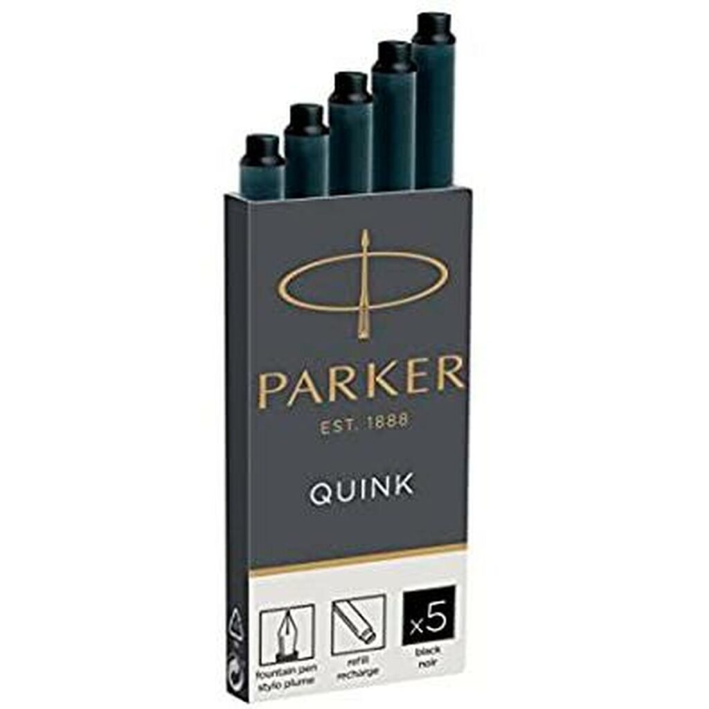 Ανταλλακτικό μελάνι για πένα Parker Quink Μαύρο (20 Μονάδες)