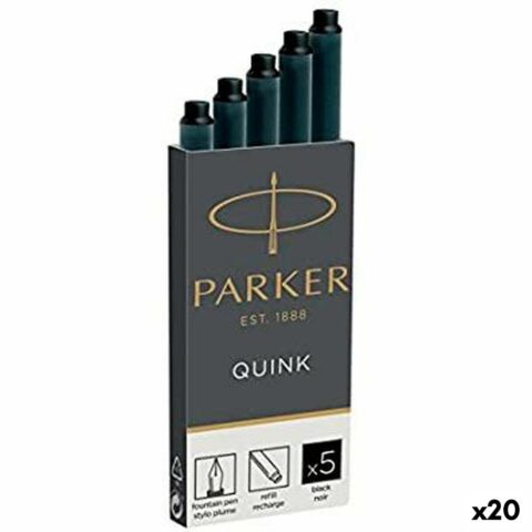 Ανταλλακτικό μελάνι για πένα Parker Quink Μαύρο (20 Μονάδες)