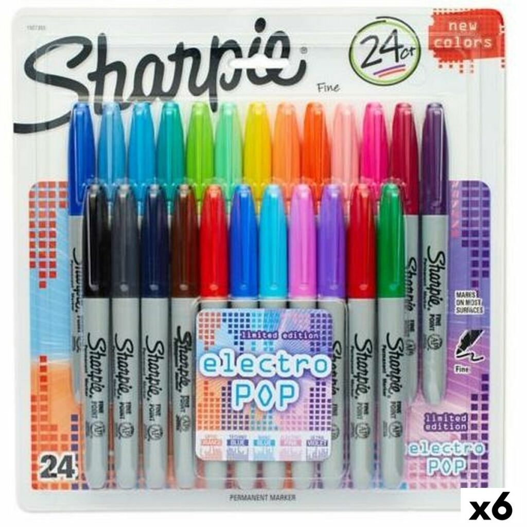 Σετ Μαρκαδόροι Sharpie Electro Pop Πολύχρωμο 24 Τεμάχια 1 mm (x6)