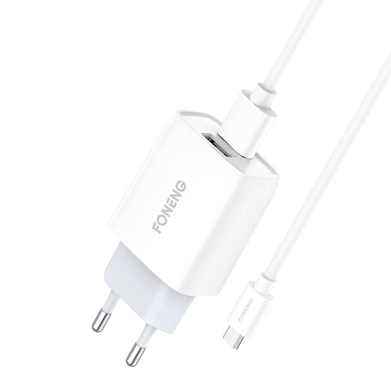 Fast charger Foneng 2x USB EU30 + USB Type Micro cable